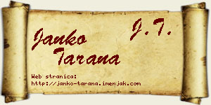 Janko Tarana vizit kartica